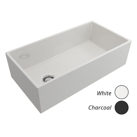 Fireclay 36" Modern Single Bowl Smooth Apron Sink