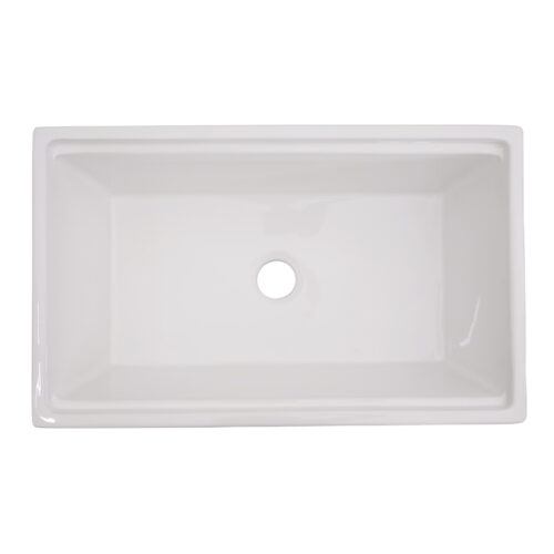 33" Signature Collection Single Bowl Apron Front Fire Clay Sinks w/Accessory Ledges - Image 3