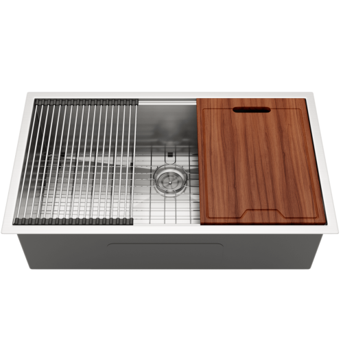 Wurkstation Professional 33" 18GA Single Bowl Stainless Steel Sink - Image 4